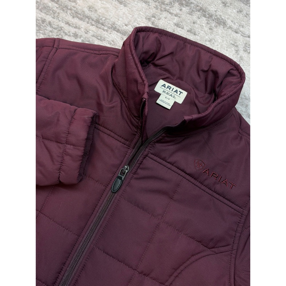 Ariat Real Jacket Women Small Burgundy Insulated Quilted Puffer Conceal Carry